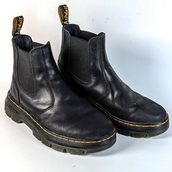 Mens Size 6 Dr. Martens Audrick Black Nappa Lux Leather Platform Chelsea Boots main image 4